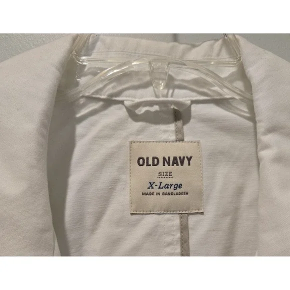 Old Navy double breasted Pea coat womens‎ sz XL 100% cotton white 3/4 sleeve NWT - Picture 5 of 6